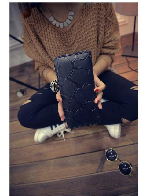 レディース 長財布 クロコ風 ブラック < 女性ファッション  レディース 長財布 クロコ風 ブラック < 女性ファッションの