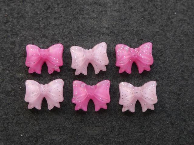 プラパーツ 手芸・アクセサリーパーツ リボン パーツ 6個セット < 香水/コスメ/ネイル  プラパーツ 手芸・アクセサリーパーツ リボン パーツ 6個セット  < 香水/コスメ/ネイルの