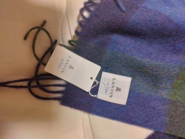 新品LANVIN en  Bleuカシミヤ100素敵なマフラー < ブランド  新品LANVIN en  Bleuカシミヤ100素敵なマフラー < ブランドの