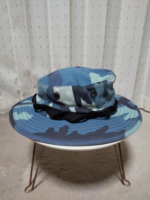 古着 vintage ミリタリー カモフラ サファリハット コットン 帽子 サイズ7 ブルー×ブラック USA製 アウトドア < 男性ファッション  古着 vintage ミリタリー カモフラ サファリハット コットン 帽子 サイズ7 ブルー×ブラック USA製 アウトドア < 男性ファッションの