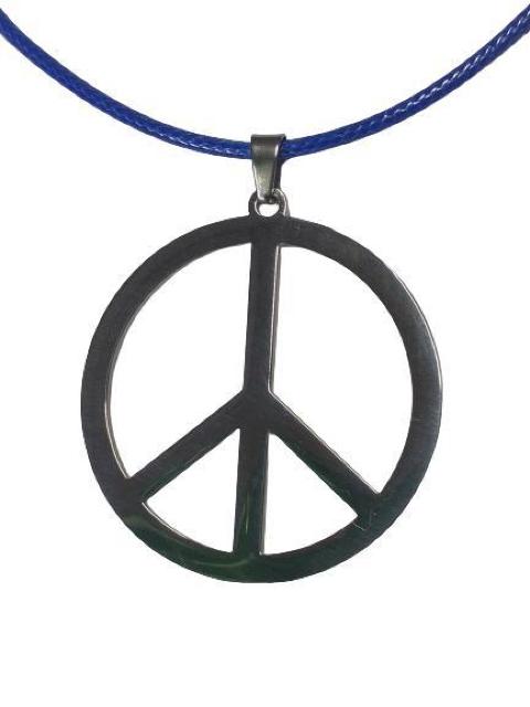 ピースマーク ネックレス チェーンブルー トップシルバー ステンレス メンズ レディース ペンダント アクセサリー < 男性アクセサリー/時計  ピースマーク ネックレス チェーンブルー トップシルバー ステンレス メンズ レディース ペンダント アクセサリー < 男性アクセサリー/時計の