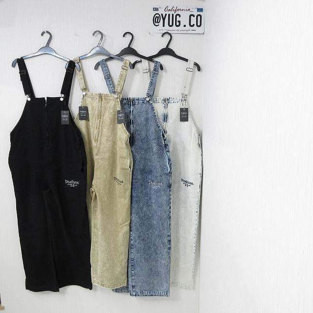 NEW最新bgM【Dealivez】リーフロゴ刺繍 デニム オーバーロール デッキサロペ 特殊加工 < 女性ファッション NEW最新bgM【Dealivez】リーフロゴ刺繍 デニム オーバーロール デッキサロペ 特殊加工 < 女性ファッションの