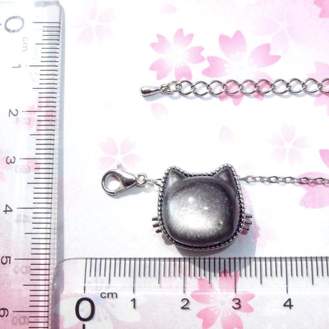 送料無料 即買い:天然石 シルバーシャインオブシディアン ブラックキャットネックレス < 女性アクセサリー/時計  送料無料 即買い:天然石 シルバーシャインオブシディアン ブラックキャットネックレス < 女性アクセサリー/時計の