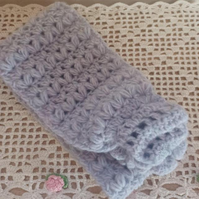 ☆Hand made☆ 薔薇のミニマフラー*パープル < ペット/手芸/園芸 ☆Hand made☆ 薔薇のミニマフラー*パープル < ペット/手芸/園芸の