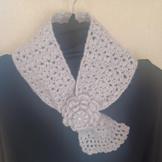 ☆Hand made☆ 薔薇のミニマフラー*パープル < ペット/手芸/園芸 ☆Hand made☆ 薔薇のミニマフラー*パープル < ペット/手芸/園芸の