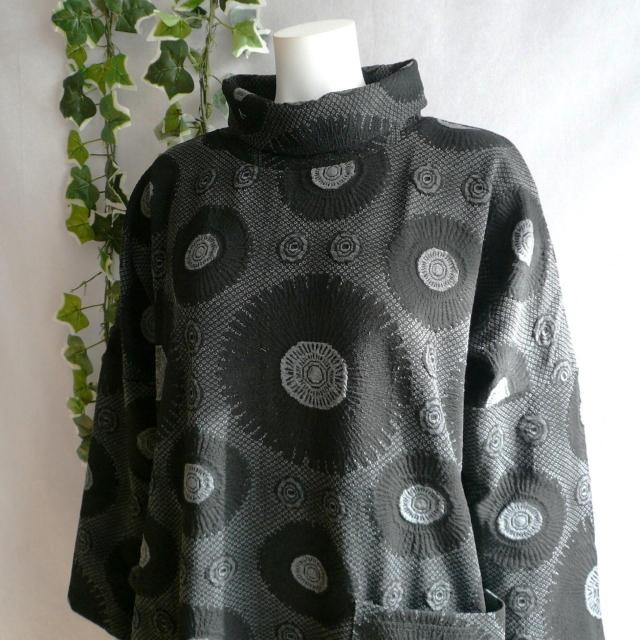 新品 a021 ML ジャガード ワンピース 立体花模様 黒系 秋 冬 レディース オフタートル コクーン モード 上品 < 女性ファッション 新品 a021 ML ジャガード ワンピース 立体花模様 黒系 秋 冬 レディース オフタートル コクーン モード 上品 < 女性ファッションの