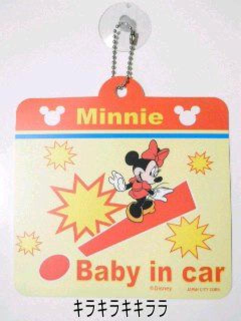 《New》セーフティサイン/ドライブ安全マーク★ミニーマウス【Baby in car】吸盤付 < 自動車/バイク 《New》セーフティサイン/ドライブ安全マーク★ミニーマウス【Baby in car】吸盤付 < 自動車/バイク