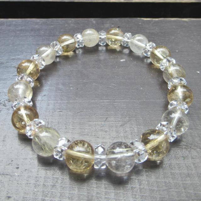 ルチルクォーツxシトリンブレスレット 天然石 < 女性アクセサリー/時計 ルチルクォーツxシトリンブレスレット 天然石 < 女性アクセサリー/時計の