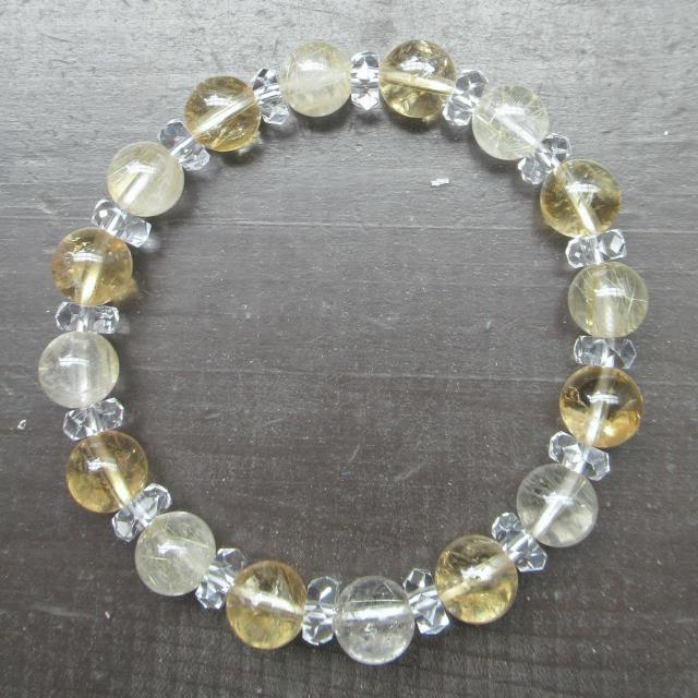 ルチルクォーツxシトリンブレスレット 天然石 < 女性アクセサリー/時計 ルチルクォーツxシトリンブレスレット 天然石 < 女性アクセサリー/時計の