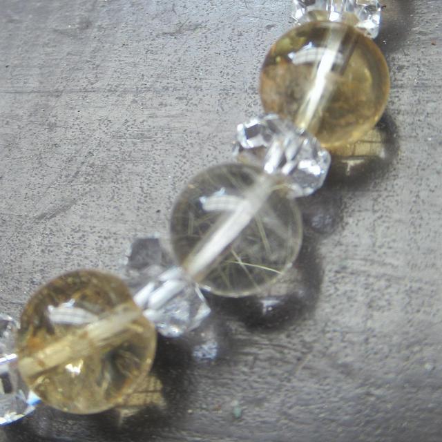 ルチルクォーツxシトリンブレスレット 天然石 < 女性アクセサリー/時計 ルチルクォーツxシトリンブレスレット 天然石 < 女性アクセサリー/時計の