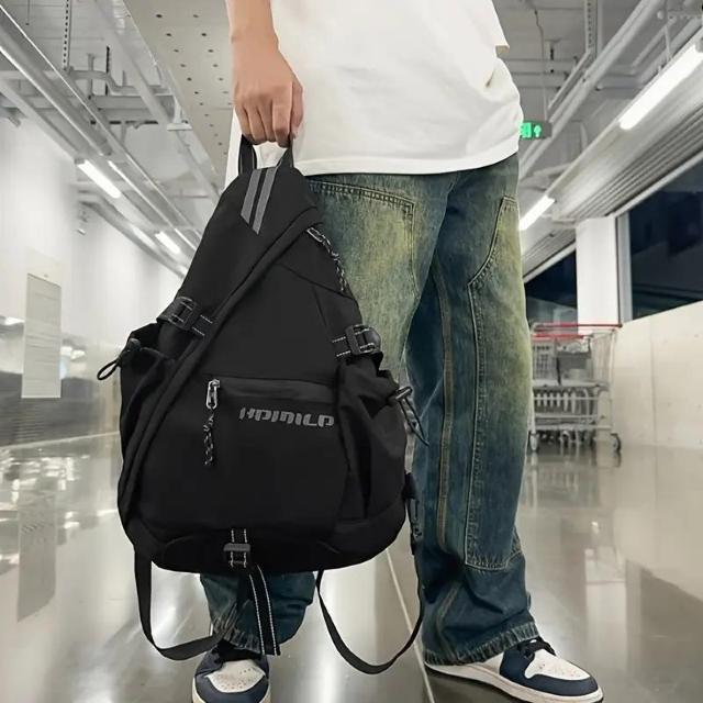 爆ヤス価格2090円★スタイリッシュ ナイロン スリングバッグ 大容量 多機能 クロスボディ チェストパック アウトドア ブラック < 男性ファッション 爆ヤス価格2090円★スタイリッシュ ナイロン スリングバッグ 大容量 多機能 クロスボディ チェストパック アウトドア ブラック < 男性ファッションの