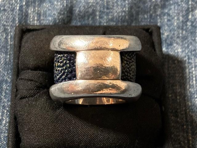 tj silversmith シルバー 925 エイ革 スティングレイ アイアンクロス メンズ レディース リング 指輪 < 男性アクセサリー/時計 tj silversmith シルバー 925 エイ革 スティングレイ アイアンクロス メンズ レディース リング 指輪 < 男性アクセサリー/時計の