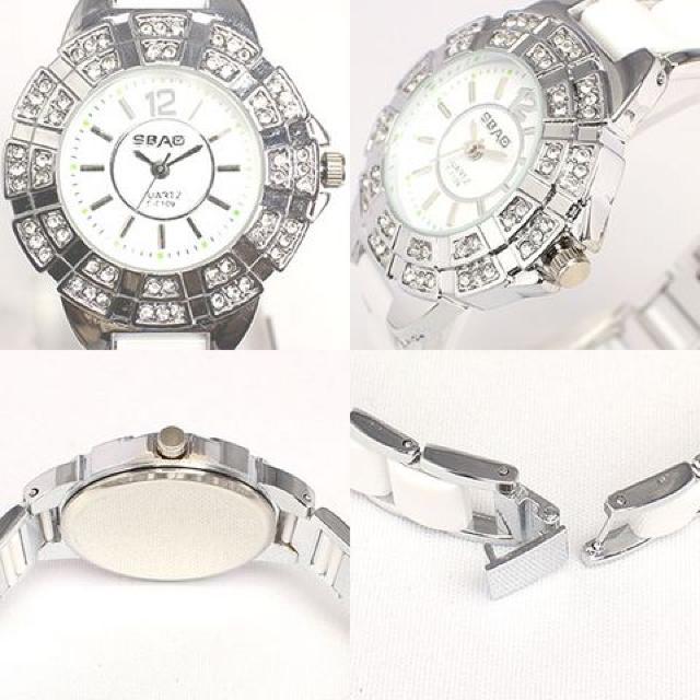 装飾ベゼル★セラミック風コンビベルトレディース腕時計DGWH < 女性アクセサリー/時計  装飾ベゼル★セラミック風コンビベルトレディース腕時計DGWH < 女性アクセサリー/時計の