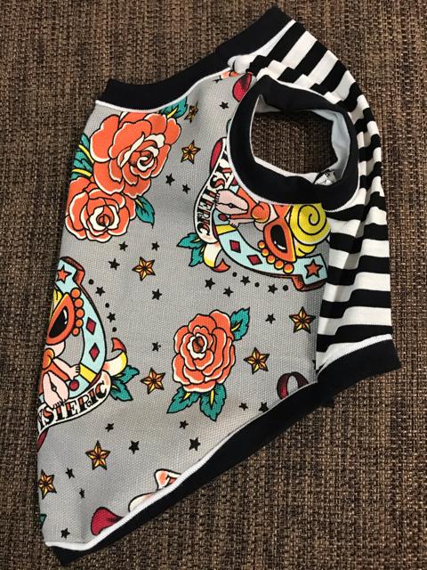 ★ハンドメイド ヒスミニ シャツ バラ グレー ボーダー M★ < ペット/手芸/園芸  ★ハンドメイド ヒスミニ シャツ バラ グレー ボーダー M★ < ペット/手芸/園芸の