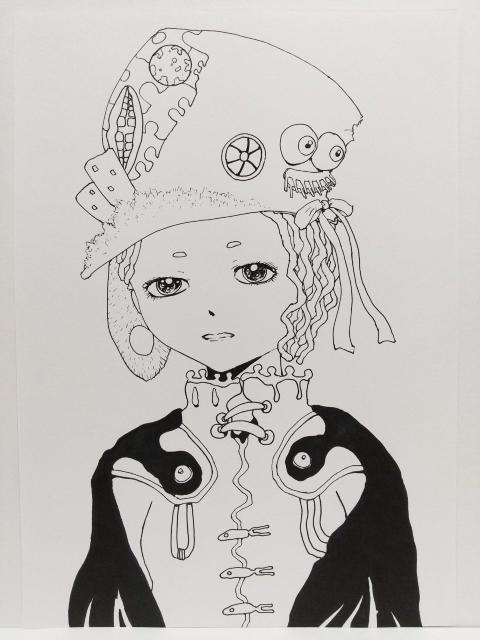 オリジナルイラスト 手描きイラスト ナイト 絵ハンドメイド原画モノクロアナログインテリア女の子 < アニメ/コミック/キャラクター  オリジナルイラスト 手描きイラスト ナイト 絵ハンドメイド原画モノクロアナログインテリア女の子  < アニメ/コミック/キャラクターの