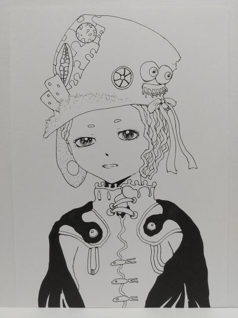 オリジナルイラスト 手描きイラスト ナイト 絵ハンドメイド原画モノクロアナログインテリア女の子 < アニメ/コミック/キャラクター  オリジナルイラスト 手描きイラスト ナイト 絵ハンドメイド原画モノクロアナログインテリア女の子 < アニメ/コミック/キャラクターの