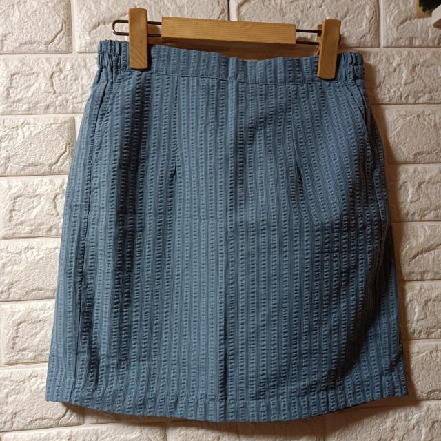 イーハイフン★新品★サッカー地ストライプミニスカ/ブルー < ブランド イーハイフン★新品★サッカー地ストライプミニスカ/ブルー < ブランドの