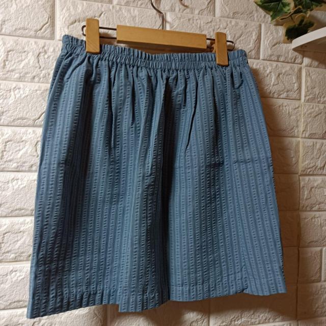 イーハイフン★新品★サッカー地ストライプミニスカ/ブルー < ブランド イーハイフン★新品★サッカー地ストライプミニスカ/ブルー < ブランドの