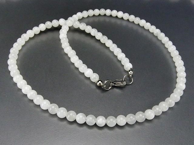 天然石ムーンストーン約5mmワイヤー仕上げネックレス6月の誕生石 < 女性アクセサリー/時計  天然石ムーンストーン約5mmワイヤー仕上げネックレス6月の誕生石 < 女性アクセサリー/時計の