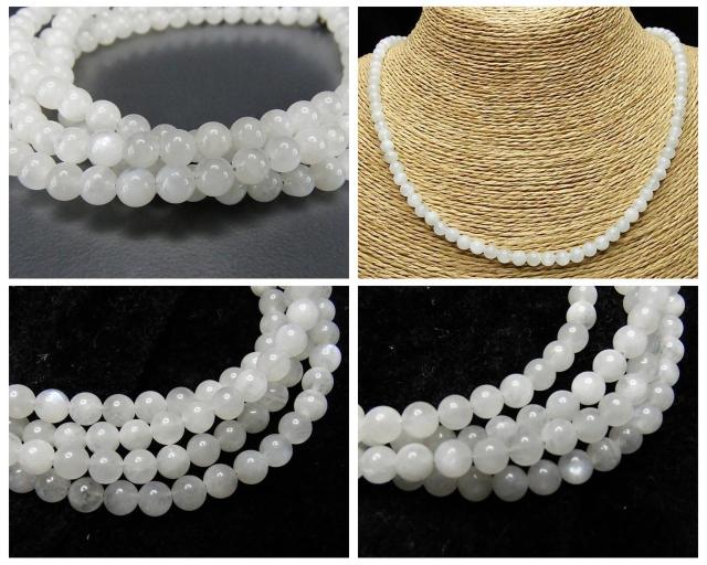 天然石ムーンストーン約5mmワイヤー仕上げネックレス6月の誕生石 < 女性アクセサリー/時計  天然石ムーンストーン約5mmワイヤー仕上げネックレス6月の誕生石 < 女性アクセサリー/時計の