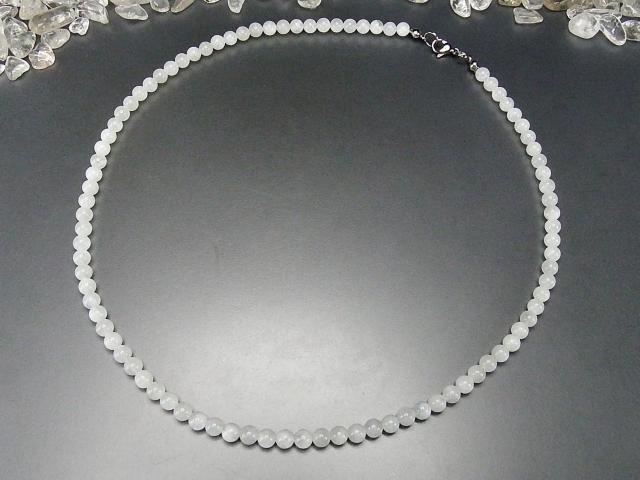 天然石ムーンストーン約5mmワイヤー仕上げネックレス6月の誕生石 < 女性アクセサリー/時計  天然石ムーンストーン約5mmワイヤー仕上げネックレス6月の誕生石 < 女性アクセサリー/時計の