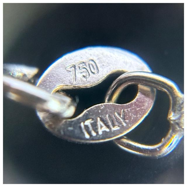 K18WG ホワイトゴールド ITALY イタリー ホールマーク ネックレス チェーン < 女性アクセサリー/時計 K18WG ホワイトゴールド ITALY イタリー ホールマーク ネックレス チェーン < 女性アクセサリー/時計の