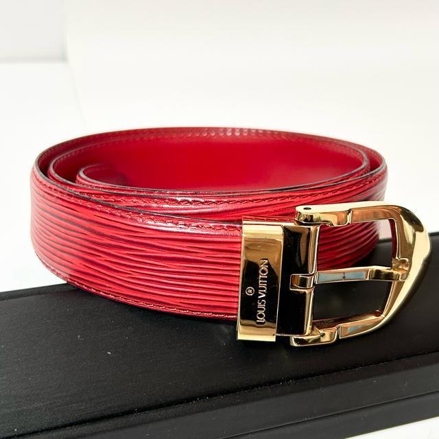 LOUIS VUITTON �G�s �x���g �T�C�Y 34/85 �S�[���h���� ���b�h �� �u�����h�� 