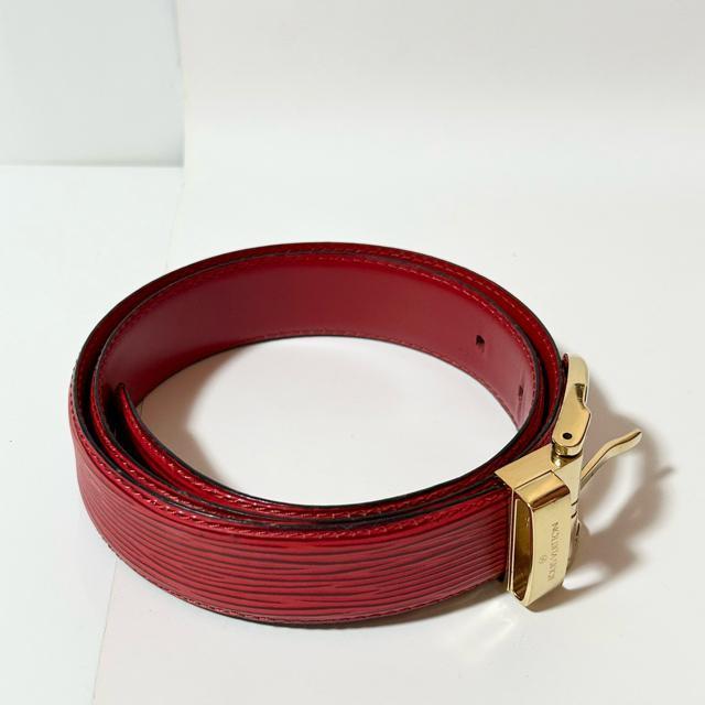 LOUIS VUITTON �G�s �x���g �T�C�Y 34/85 �S�[���h���� ���b�h �� �u�����h�� 