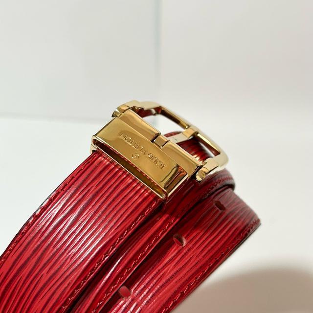 LOUIS VUITTON �G�s �x���g �T�C�Y 34/85 �S�[���h���� ���b�h �� �u�����h�� 