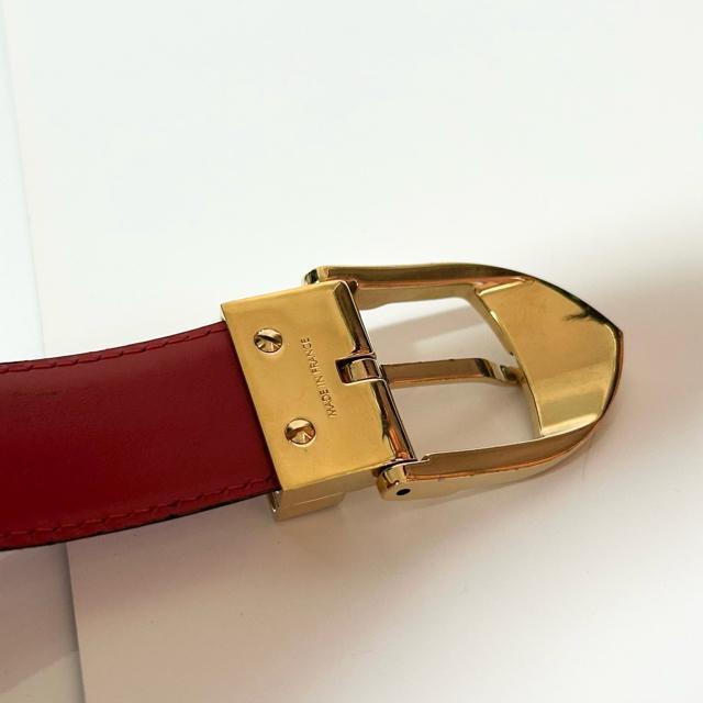 LOUIS VUITTON �G�s �x���g �T�C�Y 34/85 �S�[���h���� ���b�h �� �u�����h�� 