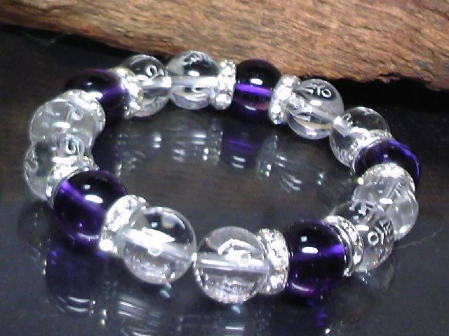 銀彫六字真言梵字水晶アメジスト12ミリロンデル数珠 < 男性アクセサリー/時計  銀彫六字真言梵字水晶アメジスト12ミリロンデル数珠 < 男性アクセサリー/時計の