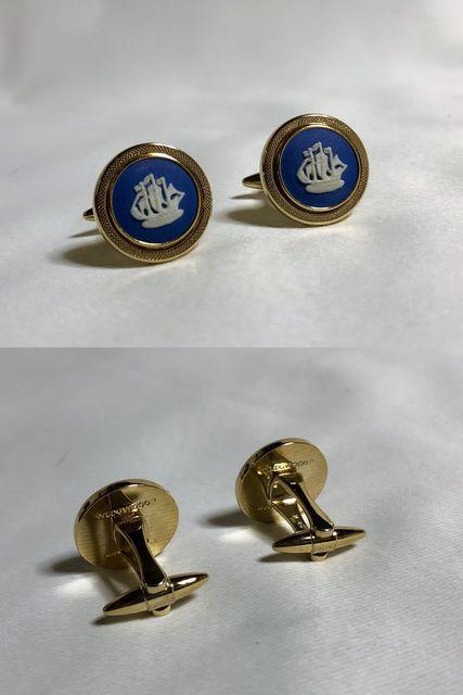 正規 ウェッジウッド ジャスパー 帆船モチーフタイピン カフス SET 青×白×ゴールド カフリンクス クリップタイバー < 男性ファッション  正規 ウェッジウッド ジャスパー 帆船モチーフタイピン カフス SET 青×白×ゴールド カフリンクス クリップタイバー < 男性ファッションの