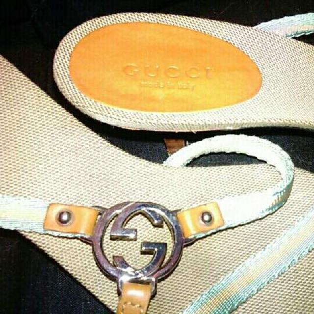 定価7万円 グッチ GUCCI サンダル 靴 水色 茶色 レザー 革 本革 < ブランド  定価7万円 グッチ GUCCI サンダル 靴 水色 茶色 レザー 革 本革 < ブランドの