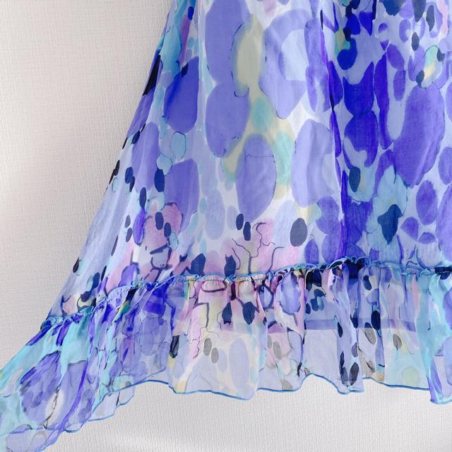 JollyDayssilkシルク青ブルー黒チュニックミニワンピースドレス < 女性ファッション JollyDayssilkシルク青ブルー黒チュニックミニワンピースドレス < 女性ファッションの