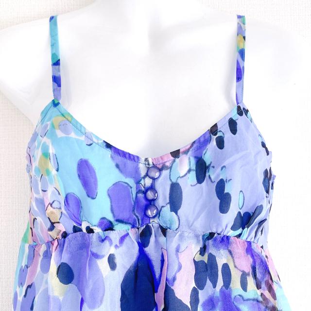 JollyDayssilkシルク青ブルー黒チュニックミニワンピースドレス < 女性ファッション JollyDayssilkシルク青ブルー黒チュニックミニワンピースドレス < 女性ファッションの