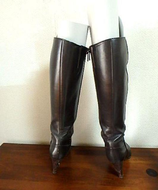 ◆GINZA Kanematsu 銀座かねまつ レザー ロングブーツ レディース 中古品 22 < 女性ファッション  ◆GINZA Kanematsu 銀座かねまつ レザー ロングブーツ レディース 中古品 22 < 女性ファッションの