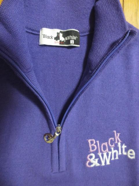 Black & White 毛 ジップアップ 半袖 セーター 1 日本製 < レジャー/スポーツ Black & White 毛 ジップアップ 半袖 セーター 1 日本製 < レジャー/スポーツの