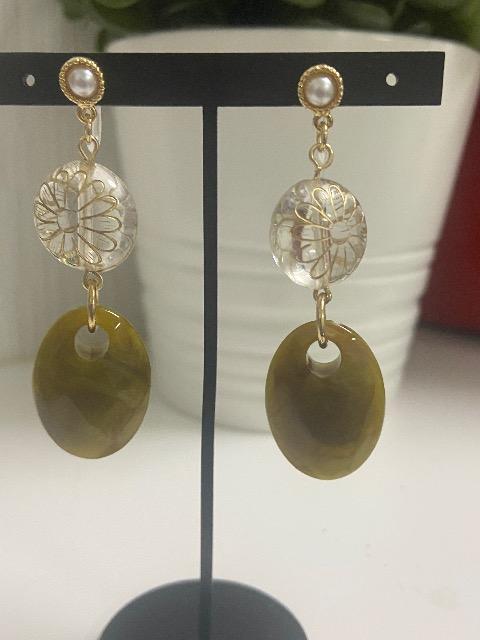 アクリルパーツを使用した樹脂のノンホールピアス(イヤリング) < 女性ファッション  アクリルパーツを使用した樹脂のノンホールピアス(イヤリング)  < 女性ファッションの