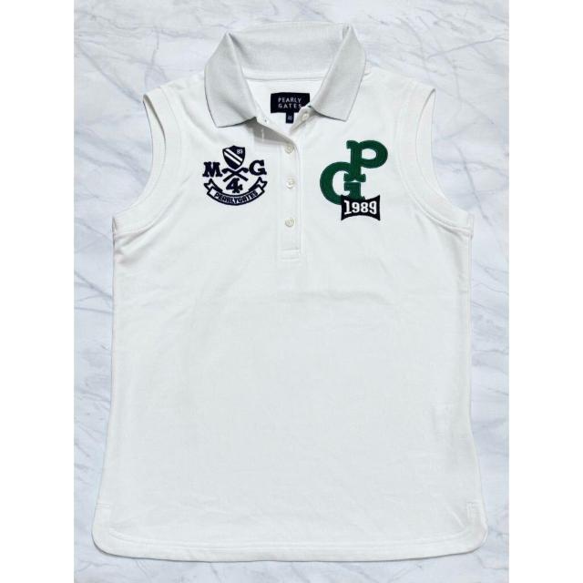 パーリーゲイツ ノースリポロシャツ白#00 < レジャー/スポーツ パーリーゲイツ ノースリポロシャツ白#00 < レジャー/スポーツの