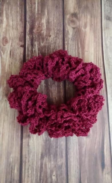 ハンドメイド ダブルフリルシュシュ ボルドー < 女性ファッション ハンドメイド ダブルフリルシュシュ ボルドー < 女性ファッションの