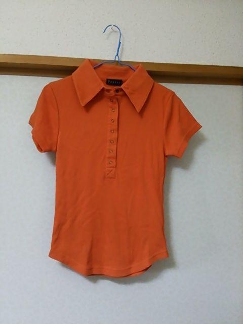 新品 カットソー トップス 半袖 ポロシャツ オレンジ < 女性ファッション  新品 カットソー トップス 半袖 ポロシャツ オレンジ  < 女性ファッションの