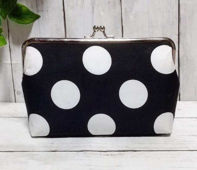 ドット 水玉 角型がま口 通帳ケース 小物入れ 多目的ポーチ < 女性ファッション ドット 水玉 角型がま口 通帳ケース 小物入れ 多目的ポーチ < 女性ファッションの