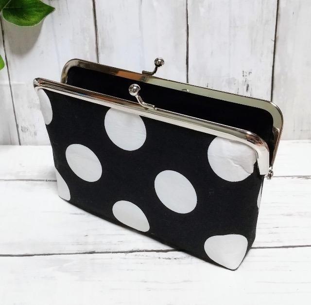 ドット 水玉 角型がま口 通帳ケース 小物入れ 多目的ポーチ < 女性ファッション ドット 水玉 角型がま口 通帳ケース 小物入れ 多目的ポーチ < 女性ファッションの
