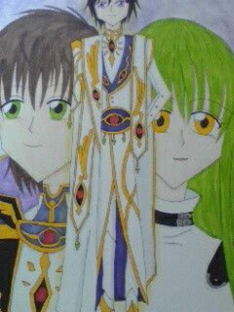 自作イラスト〓コードギアスR2〓ルルーシュC.C.スザク < アニメ/コミック/キャラクター  自作イラスト〓コードギアスR2〓ルルーシュC.C.スザク  < アニメ/コミック/キャラクターの