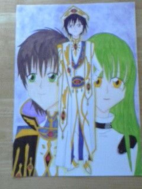 自作イラスト〓コードギアスR2〓ルルーシュC.C.スザク < アニメ/コミック/キャラクター  自作イラスト〓コードギアスR2〓ルルーシュC.C.スザク < アニメ/コミック/キャラクターの