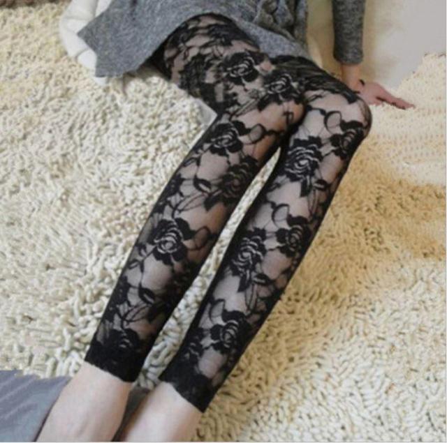 送料無料 レディース  花柄 レース レギンス 薔薇柄 伸縮ストレッチ素材  ブラック < 女性ファッション  送料無料 レディース  花柄 レース レギンス 薔薇柄 伸縮ストレッチ素材  ブラック < 女性ファッションの