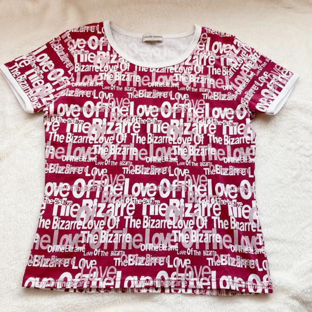 ISLAND SHOWER 英字 総柄 プリント 半袖 Tシャツ カットソー M N2m < 女性ファッション  ISLAND SHOWER 英字 総柄 プリント 半袖 Tシャツ カットソー M N2m  < 女性ファッションの