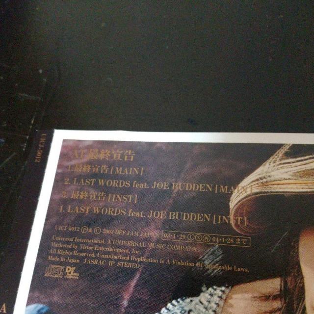 AIwŏI鍐^LAST WORDS feat.JOE BUDDENxR&B  CD/DVD/rfI 
