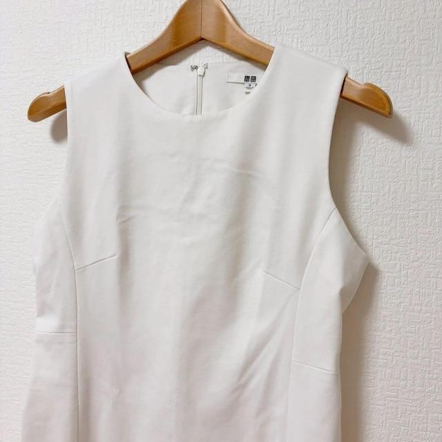 ◆UNIQLO/ユニクロ◆ポンチワンピース(ノースリーブ)★ホワイトM*定番アイテム♪ < ブランド  ◆UNIQLO/ユニクロ◆ポンチワンピース(ノースリーブ)★ホワイトM*定番アイテム♪ < ブランドの