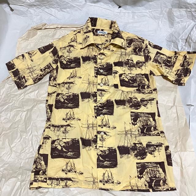 【Simple Life / シンプルライフ】 船柄 半袖 アロハシャツ / L < 男性ファッション 【Simple Life / シンプルライフ】 船柄 半袖 アロハシャツ / L < 男性ファッションの